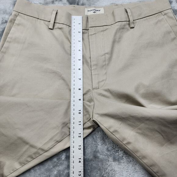 Dockers Pants Mens 32X29 Tan Khaki Straight Fit Flat Front Stretch Cotton Office - Picture 9 of 12